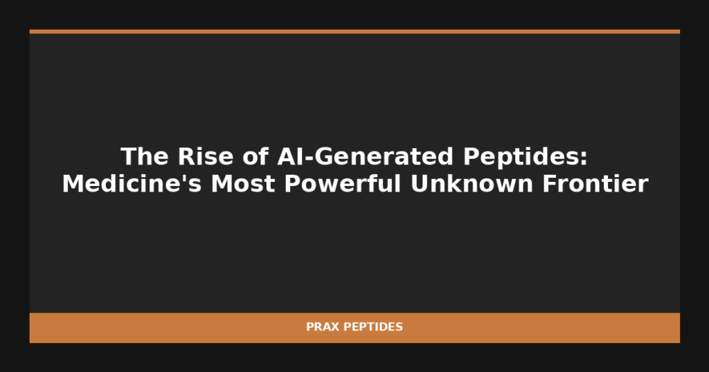 The Rise of AI-Generated Peptides: Medicine's Most Powerful Unknown Frontier