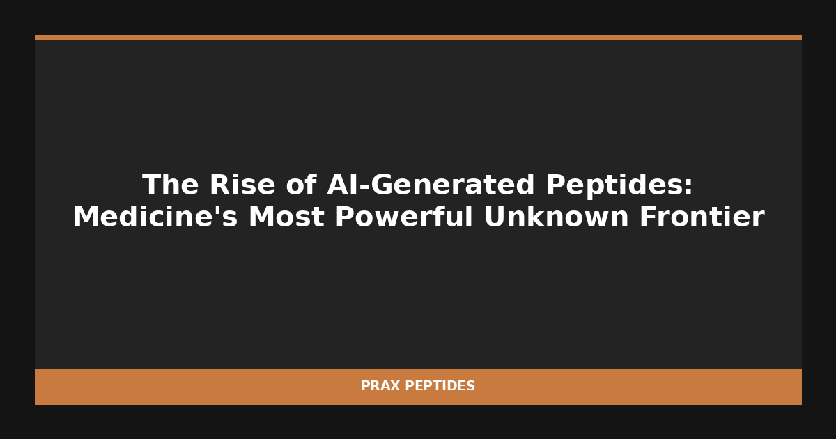 The Rise of AI-Generated Peptides: Medicine's Emerging Research Frontier